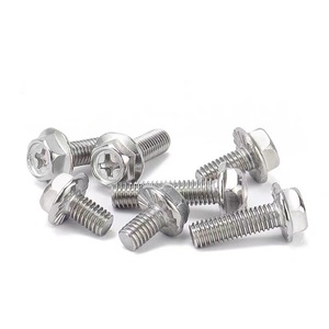 304 Stainless Steel Phillips Flange Bolts Hex Head Fully Threaded With Washers A2-70 Passivated For Standard Use - Product Image 3
