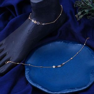 Tobilleras Florales, Elegantes Cadenas de Tobillo con Diseño de Flores, Joyería de Moda, Accesorio para Pies de Diseñador, Tobillera Decorativa Moderna y Elegante - Product Image 3