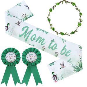 Décorations <span class=keywords><strong>de</strong></span> fête prénatale sur le thème du canard colvert pour garçon, sash <span class=keywords><strong>de</strong></span> maternité pour future maman, badge en fer blanc pour future maman et future papa, <span class=keywords><strong>couronne</strong></span> <span class=keywords><strong>de</strong></span> <span class=keywords><strong>fleurs</strong></span> - Product Image 1