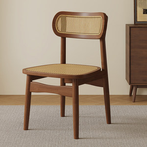 Silla de Comedor de Madera Maciza Estilo Vintage, Madera de Caucho y Ratán, Uso Comercial, Diseño Retro Francés, <span class=keywords><strong>Muebles</strong></span> Vintage para <span class=keywords><strong>Restaurante</strong></span> - Product Image 6