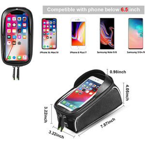 Caliente bicicleta teléfono titular de la bolsa de bicicleta frontal del teléfono marco bolsa con 3 vel cro correas - Product Image 3