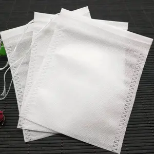 In Stock Biodegradable Tea Bags With Cotton Draw Strings Eco Wood Pulp Paper Filter Tea Bag Heat Seal Empty Loose Leaf Tea Bags