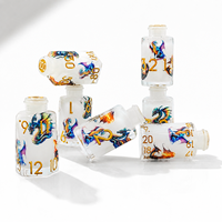 Dés à Jouer Polyédriques Faits Main en Résine Écologique Aqua Blue Dragon Bottle, avec Noyau Liquide, pour D&D, Cadeau Idéal pour Jeux de Société (1 pièce)