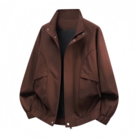 Vestes pour hommes avec logo personnalisé, vestes décontractées amples pour le streetwear, vestes d'hiver coupe-vent à col montant pour hommes en gros