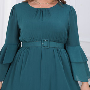32/5000 nuovo nobile verde scuro atmosferico ampio a maniche lunghe in Chiffon personalizzato Oem abito Casual firmato da <span class=keywords><strong>donna</strong></span> - Product Image 4