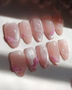 Uñas <span class=keywords><strong>Postizas</strong></span> de Lujo para el Día de San Valentín, Hechas a Mano, con Diseño de Flor Roja en 3D, Forma Almendrada y Stiletto, Hermosas y Modernas - Product Image 5