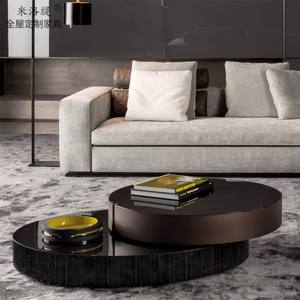 Modern Minimalist round Tea <strong>Table</strong> Black and Gold Glass <strong>Top</strong> Black Coffee Designs for Living Room Home Furniture - Product Image 4