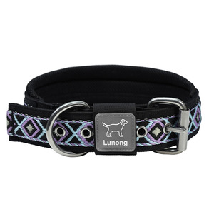 Collier tactique pour chien en nylon réglable avec boucle en métal, anneau en D et doublure en maille respirante, personnalisable pour les promenades en extérieur - Product Image 1