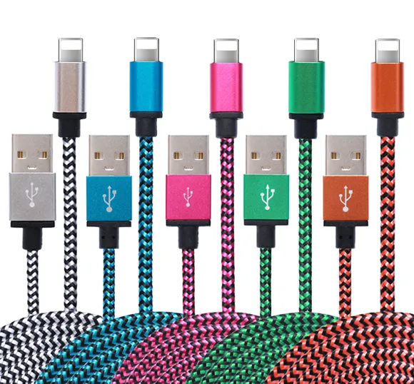 Nylon Braided USB Charger Cable Data Cable for iPhone 6 6S 7 8 Plus 5 5S X XR 11 12 Pro Max Cable