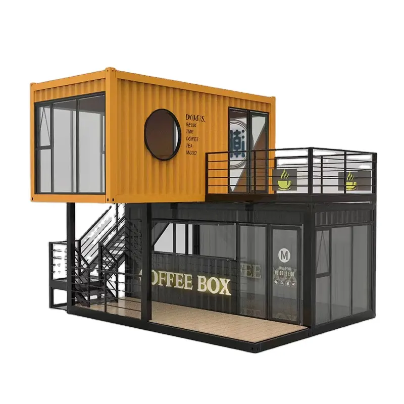 Ant House rumah kontainer kafe toko kopi kantor kaca modular kecil portabel murah kustom dapat dilepas pabrik rumah