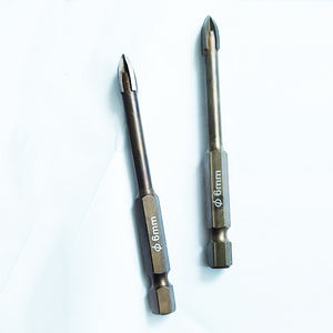 Gambo esagonale 4mm sabbiato con <span class=keywords><strong>Laser</strong></span> marcato in carburo incrociato punta di vetro per punte di trapano per foratura di piastrelle di porcellana in ceramica di vetro - Product Image 4