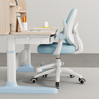 Chaise de salle d'étude pour enfants pivotante en maille à hauteur réglable Chaise d'étude ergonomique pour enfants avec repose-pieds