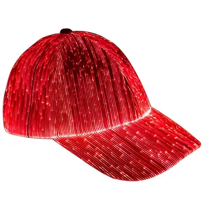 Cappelli da Baseball EDC luminosi luminosi a LED in fibra ottica all'ingrosso ricarica USB cappellini luminosi anche cappello natalizio a led per feste