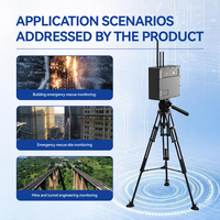 Radar d'alerte de colapse de bâtiment D300, moniteur de déplacement 0,1 mm, portée 300 m, 10 Hz, alarme multipoint, sécurité