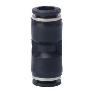 Connecteur droit à raccord rapide en PU 04 06 08 10 12 14 16 Noir Pièces pneumatiques - Product Image 1