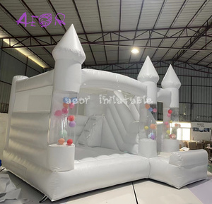 Casa de rebote de boda blanca de Pvc gigante de 3,5 m, castillo hinchable, casa de rebote inflable Moonwalk - Product Image 2