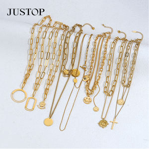 <b>Long</b> Pendant <b>Necklace</b> OEM/OEM Wholesale Custom Waterproof Stainless Steel Gold <b>Silver</b> Plating Trendy Unisex Link <b>Chain</b> <b>Necklace</b> - Product Image 4