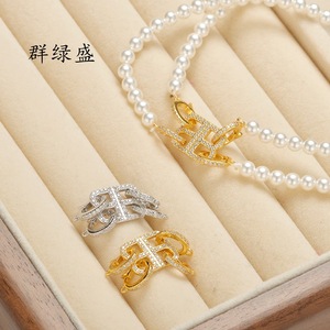สร้อยข้อมือไข่มุก Qunlvsheng เงินแท้ 925 สีทองคำขาว ตัวล็อคแบบสองแถว รูปทรงตัวอักษร อุปกรณ์ตกแต่งเครื่องประดับ - Product Image 2