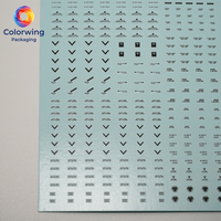 Autocollants universels de marquage noir ultra-minces en papier pour modèles réduits, feuille complète, plus de 300 unités, pour avertissements techniques Mecha