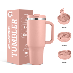 30Oz 40Oz 50Oz Thép Không Gỉ Cốc Du Lịch Cốc Chân Không Cách Nhiệt Cốc Cốc Với Xử Lý Rơm Nắp - Product Image 3