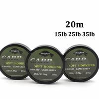 Ligne de pêche à la carpe TG 20m, ligne tressée souple non enduite à 8 brins, accessoires de pêche pour montage de ligne, matériel terminal 15LB/25LB/35LB
