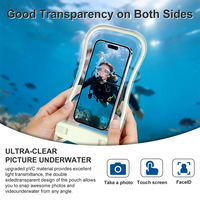 Pochette Téléphone Étanche Lumineuse avec Film de Transmission de Lumière à 99% pour Vidéo 4K, Sac Étanche IPX8 30M avec Fenêtre Tactile