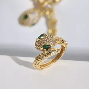 JH 2022 במגמת זהב מצופה סט תכשיטי צורת נחש שרשרת צמיד עגילי טבעת סטי תכשיטי נשים
