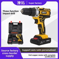 Ensemble de perceuse sans fil, kit combiné 24 pièces, tournevis lithium-ion 12V 21V, réversible, deux vitesses, avec 2 batteries et chargeur