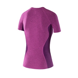 Women Casual Regular Jersey Fabric Eco-Friendly Quick Dry Breathable Gym Set Compression Athletic Soft <b>Top</b> Pink - Product Image 2