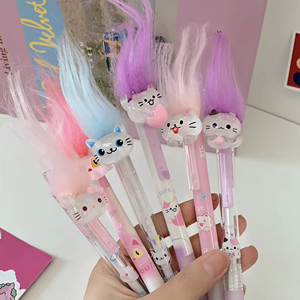 <span class=keywords><strong>Crayon</strong></span> mécanique à action par pression avec motif de <span class=keywords><strong>chat</strong></span> mignon, breloque <span class=keywords><strong>chat</strong></span> en résine duveteuse et grip en silicone souple pour l'école et le bureau - Product Image 4