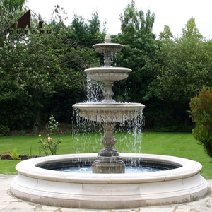 QUYANG ornamenti da <span class=keywords><strong>giardino</strong></span> personalizzati arte moderna pietra naturale brama di marmo bianco fontana di acqua di loto - Product Image 3