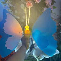Décoration lumineuse papillon à ailes mobiles, étanche IP54, à piles, pour mariage, fête, Noël, jardin, paysage
