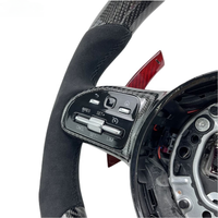 Volant en fibre de carbone LED Mercedes-AMG compatible avec C63, A45, E43, E63, W204, W205, 808, S63, W222, GLA, GLC