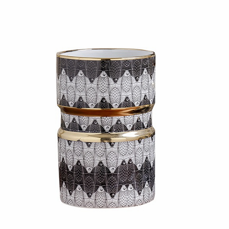 Modern Nordic household tabletop decoration bamboo tube ceramic vase