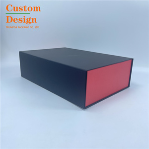 Black Premium Silk Lined Luxury Large Package Cardboard Paper Wig Magnetic Close <strong>Flat</strong> Packaging Christmas <strong>Gift</strong> <strong>Boxes</strong> Recyclable - Product Image 3