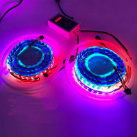 Bande lumineuse LED RGBIC WS 2811 double rangée 24V 168D Flex 5050, pleine couleur, haute luminosité, intelligente, magique, programmable, adressable