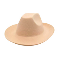 Chapeau Fedora en feutre de qualité supérieure à large bord, couleur unie, vente en gros : texture douce et style intemporel