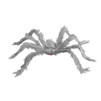Décoration d'extérieur d'Halloween transfrontalière : Grande araignée réaliste en peluche grise effrayante, idéale pour les fêtes et les adolescents