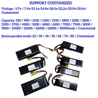 Baterai Li-ion Isi Ulang 22.2V 24Ah 18650 21700 yang Dapat Disesuaikan, Paket Baterai Lithium 44.4V 15Ah 20Ah 30Ah 35Ah untuk Robot UGV dan Skuter