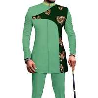 Diskon besar S-4XL motif Afrika batik katun pria setelan 2 potong kasual lengan panjang pernikahan pengantin pria celana blazer