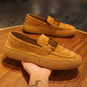 Zapatos de cuero genuino de cerdo con suela de goma, mocasines de lujo, modernos, casuales, tipo Penny Loafers, sin cordones, planos, italianos, para conducir, para hombre. - Product Image 4
