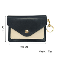 Mini portefeuille pour femme en cuir PU avec porte-cartes de visite, porte-monnaie, fermeture courte et décoration lettre
