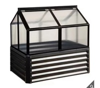 Jardinière surélevée galvanisée Momoplant pour la culture de légumes et de fleurs en extérieur, kit de lit de jardin de 47x31x45 pouces, serre de jardin, jardinière
