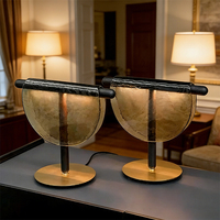 Lampe de table LED moderne de luxe en verre ambré et résine, design artistique créatif, pour chambre à coucher, chevet, salon, hôtel, bureau, décoration
