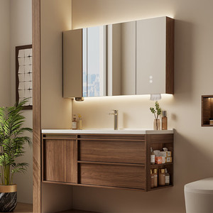 New bathroom cabinet antique style ceramic integrated basin <b>side</b> storage washbasin cabinet combination - Product Image 2