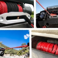 ARCTICSUN Câble de treuil synthétique UHMWPE 10.5mm * 25m Noir Rouge Rock Heat Guard Compatible ATV UTV 4x4 Car Truck Winch Cable 1 Year
