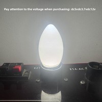 Ampoule LED DC 5V/37V Alimentée par USB Culot E27 Type Bougie C35 en Plastique pour Jardin 3000 Heures 3000K/6500K