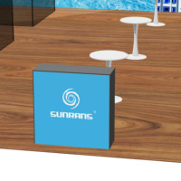 Stand d'exposition modulaire 12*8M sur le thème de la piscine avec pods de réunion et mur arrière ouvert, portable pour salon professionnel