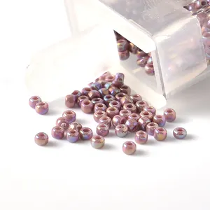 TOHO brand glass embroidery seed beads consistent size and shape round rainbow opeck blue glass beads for jewelry making