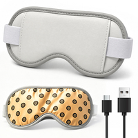 Masque oculaire chauffant électrique USB avec vibration et vapeur, pour dormir, en polyester et nylon, unisexe